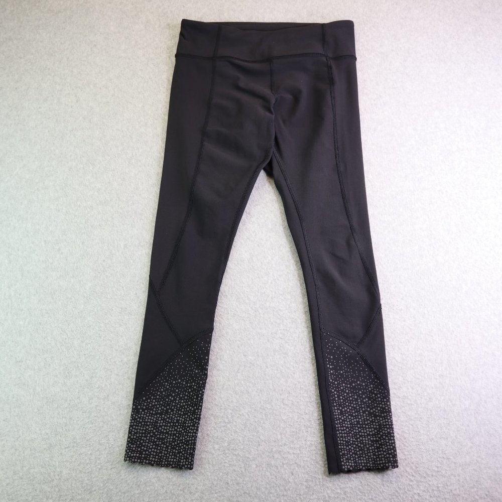 lululemon athletica Fast and Free black leggings with reflective accents
